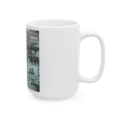 Massaponax Church, Va.  Council Of War   Gen. Ulysses S. Grant Examining Map Held By Gen. George G. Meade During The Civil War (U.S. Civil War) White Coffee Mug - Go Mug Yourself