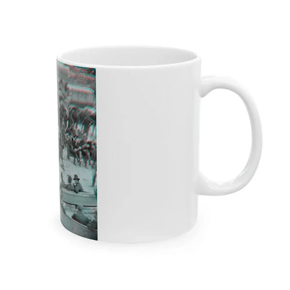 Massaponax Church, Va.  Council Of War   Gen. Ulysses S. Grant Examining Map Held By Gen. George G. Meade During The Civil War (U.S. Civil War) White Coffee Mug - Go Mug Yourself