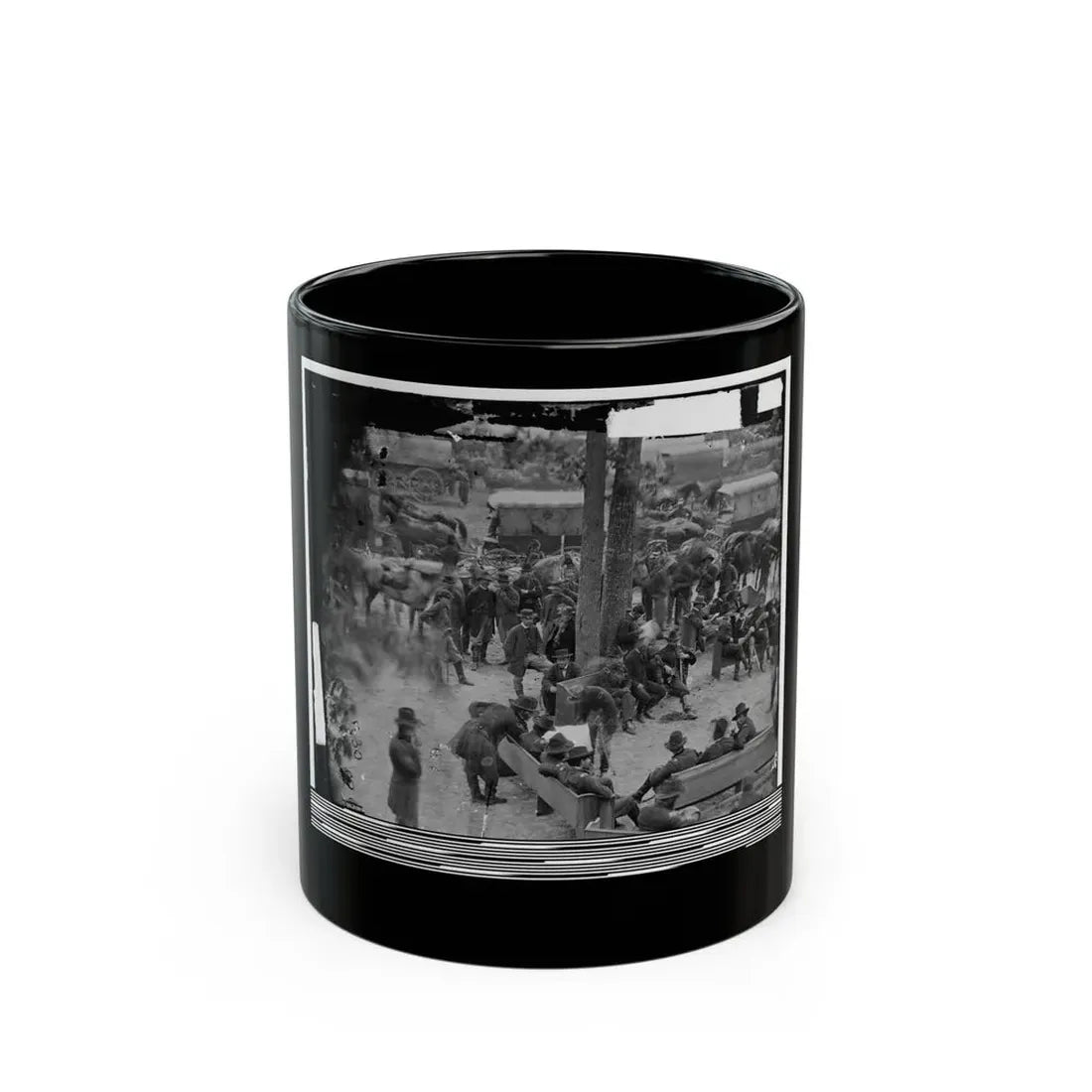 Massaponax Church, Va.  Council Of War   Gen. Ulysses S. Grant Examining Map Held By Gen. George G. Meade (U.S. Civil War) Black Coffee Mug 11oz - Go Mug Yourself