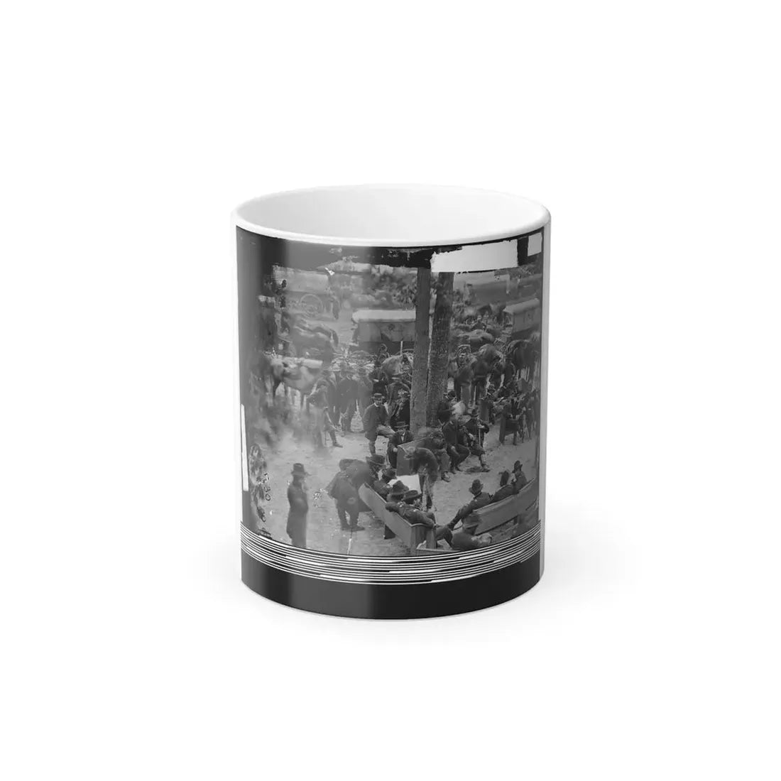 Massaponax Church, Va.  Council of War   Gen. Ulysses S. Grant Examining Map Held by Gen. George G. Meade (U.S. Civil War) Color Changing Coffee Mug 11oz Default Title 11oz - Go Mug Yourself