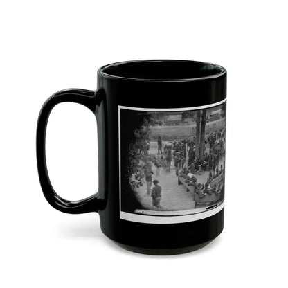 Massaponax Church, Va.  Council Of War   Gen. Ulysses S. Grant (Left End Of Bench Nearest Tree) Writing A Dispatch (U.S. Civil War) Black Coffee Mug - Go Mug Yourself