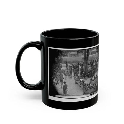 Massaponax Church, Va.  Council Of War   Gen. Ulysses S. Grant (Left End Of Bench Nearest Tree) Writing A Dispatch (U.S. Civil War) Black Coffee Mug - Go Mug Yourself