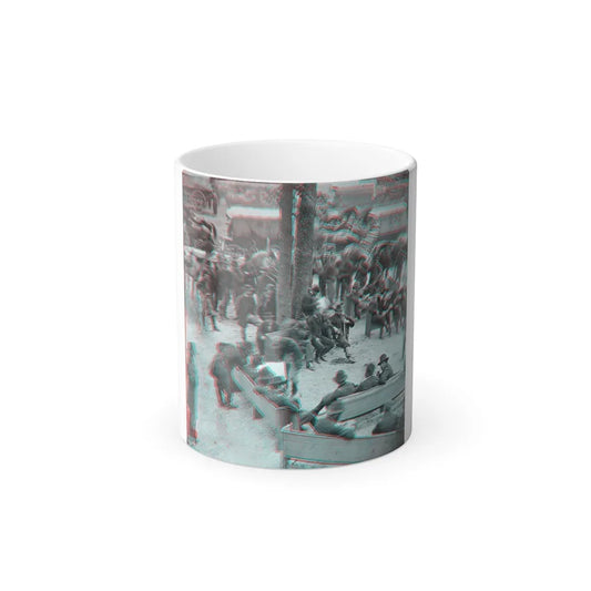 Massaponax Church, Va. Council of War Gen. Ulysses S. Grant Examining Map Held by Gen. George G. Meade During the Civil War (U.S. Civil War) Color Changing Coffee Mug 11oz-11oz-Go Mug Yourself