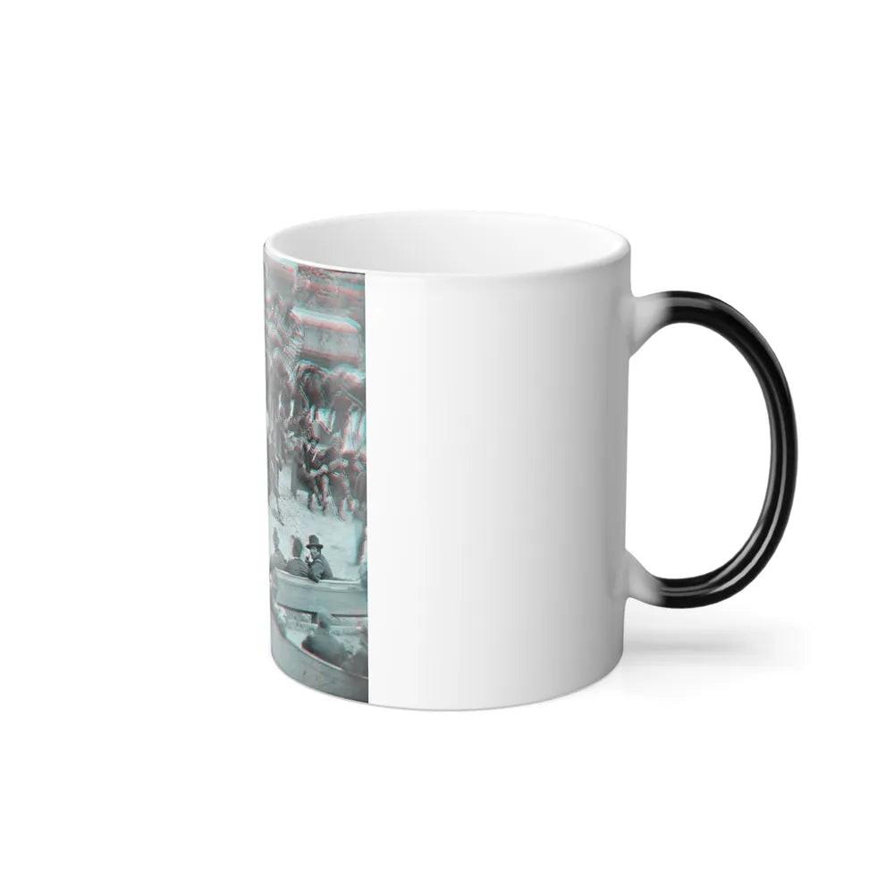 Massaponax Church, Va. Council of War Gen. Ulysses S. Grant Examining Map Held by Gen. George G. Meade During the Civil War (U.S. Civil War) Color Changing Coffee Mug 11oz-Go Mug Yourself