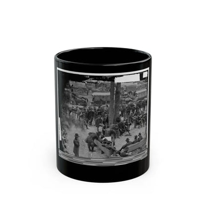 Massaponax Church, Va. Council Of War Gen. Ulysses S. Grant Examining Map Held By Gen. George G. Meade (U.S. Civil War) Black Coffee Mug-11oz-Go Mug Yourself