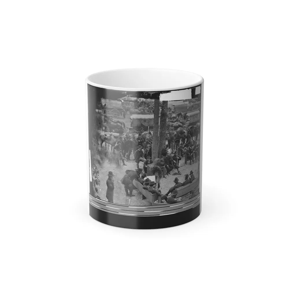 Massaponax Church, Va. Council of War Gen. Ulysses S. Grant Examining Map Held by Gen. George G. Meade (U.S. Civil War) Color Changing Coffee Mug 11oz-11oz-Go Mug Yourself
