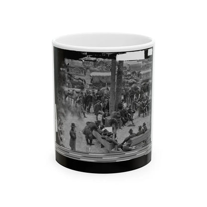 Massaponax Church, Va. Council Of War Gen. Ulysses S. Grant Examining Map Held By Gen. George G. Meade (U.S. Civil War) White Coffee Mug-11oz-Go Mug Yourself
