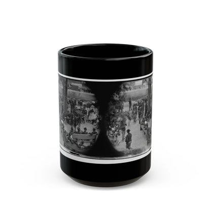 Massaponax Church, Va. Council Of War Gen. Ulysses S. Grant (Left End Of Bench Nearest Tree) Writing A Dispatch (U.S. Civil War) Black Coffee Mug-15oz-Go Mug Yourself