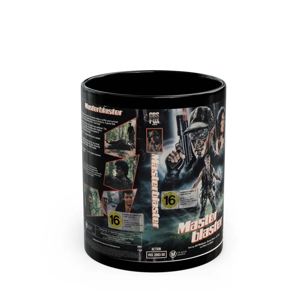 MASTER BLASTER ACTION (VHS COVER) - Black Coffee Mug-11oz-Go Mug Yourself