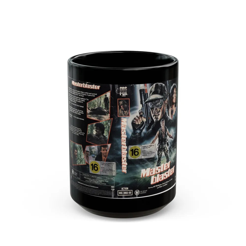 MASTER BLASTER ACTION (VHS COVER) - Black Coffee Mug-15oz-Go Mug Yourself