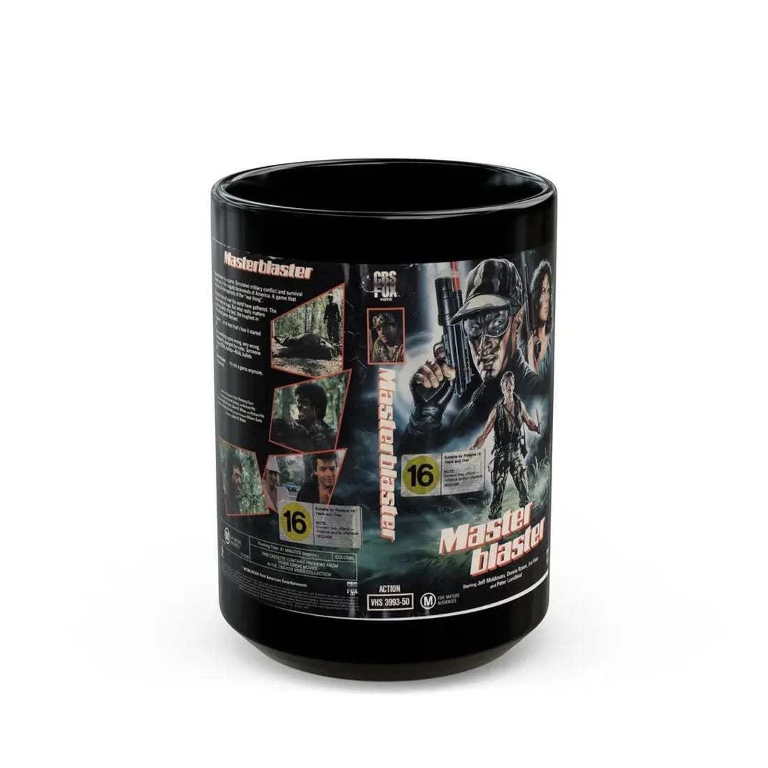 MASTER BLASTER ACTION (VHS COVER) - Black Coffee Mug 15oz - Go Mug Yourself