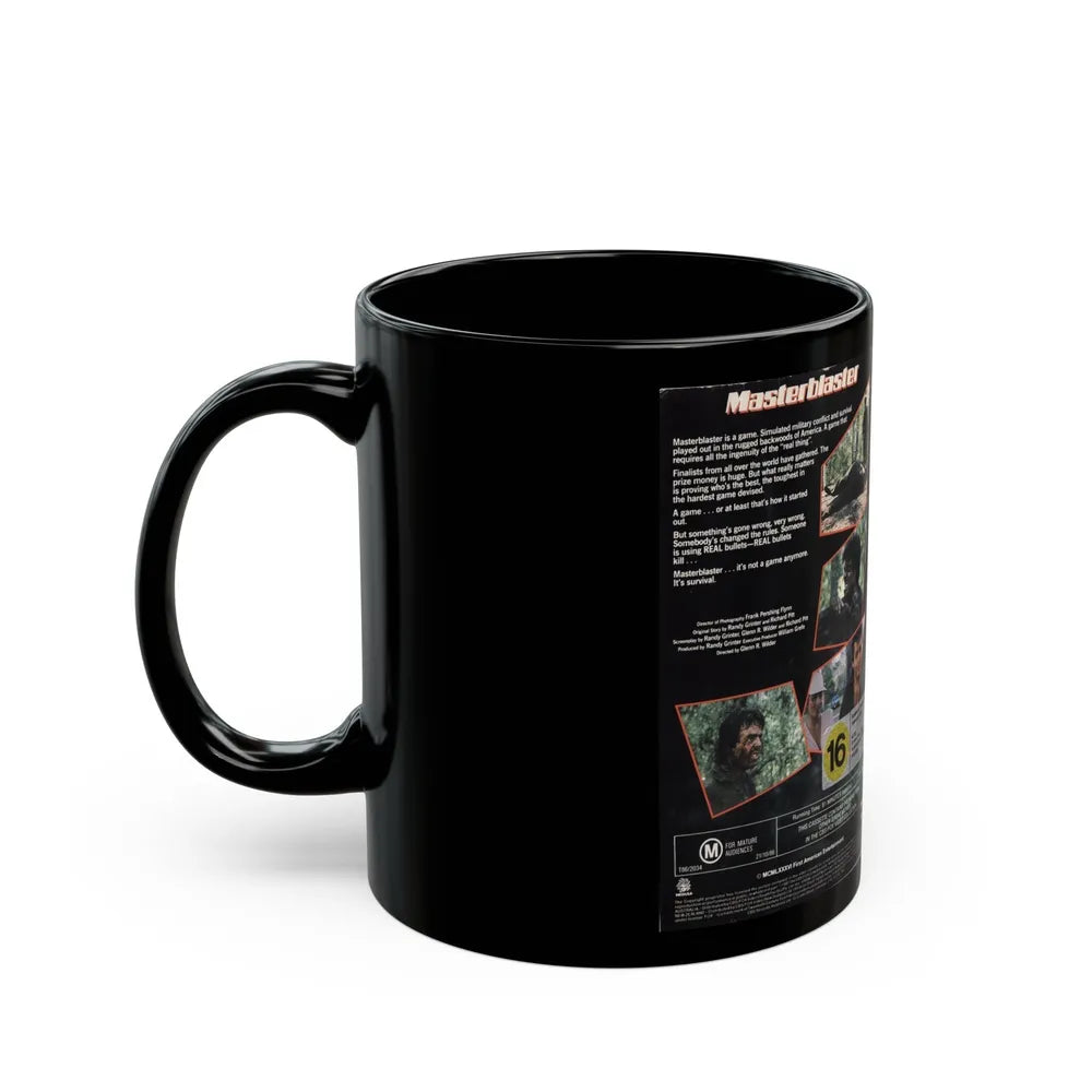 MASTER BLASTER ACTION (VHS COVER) - Black Coffee Mug-Go Mug Yourself