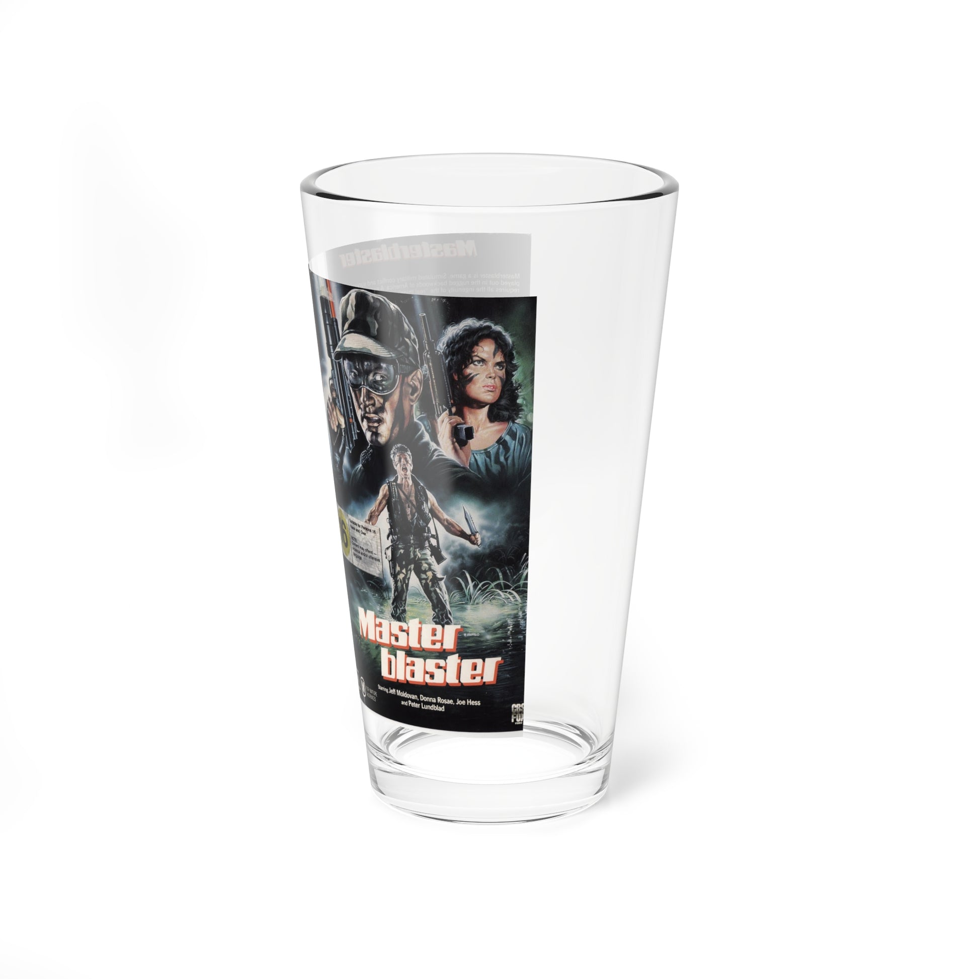 MASTER BLASTER ACTION (VHS COVER) Pint Glass 16oz-Go Mug Yourself