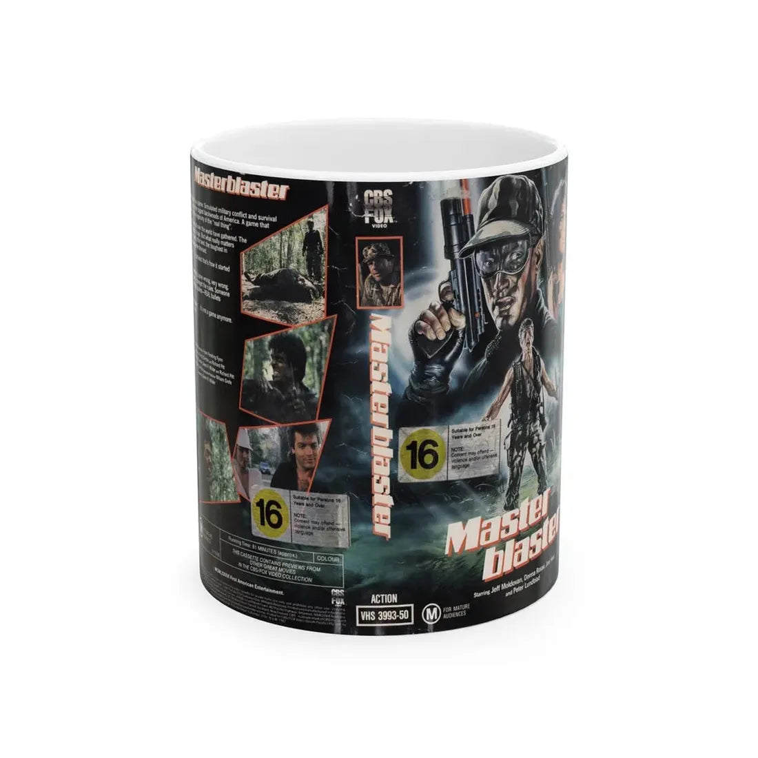 MASTER BLASTER ACTION (VHS COVER) - White Coffee Mug 11oz - Go Mug Yourself