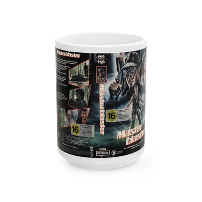 MASTER BLASTER ACTION (VHS COVER) - White Coffee Mug 15oz - Go Mug Yourself