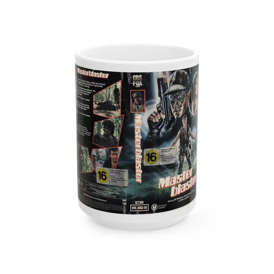 MASTER BLASTER ACTION (VHS COVER) - White Coffee Mug 15oz - Go Mug Yourself