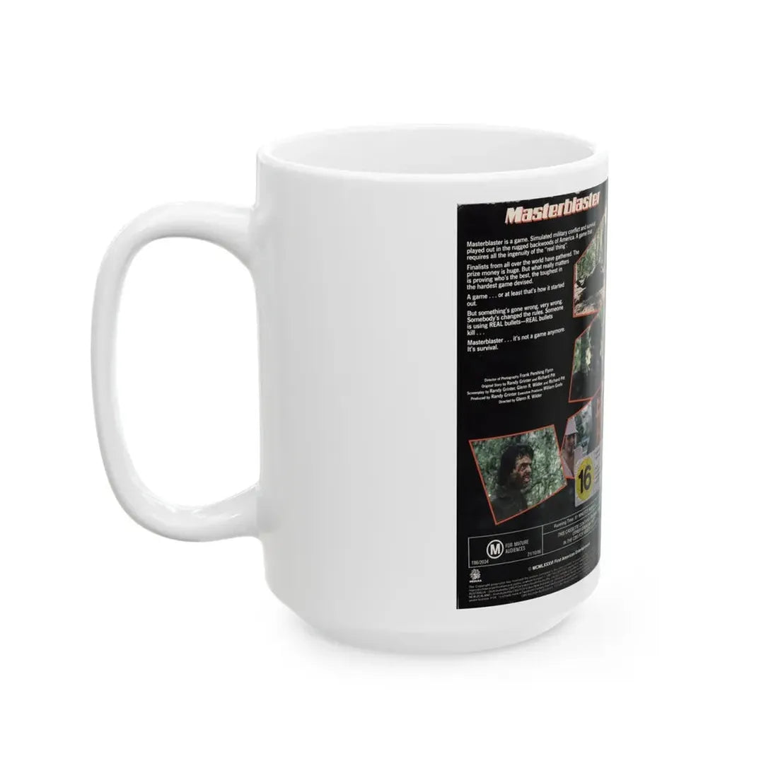 MASTER BLASTER ACTION (VHS COVER) - White Coffee Mug - Go Mug Yourself