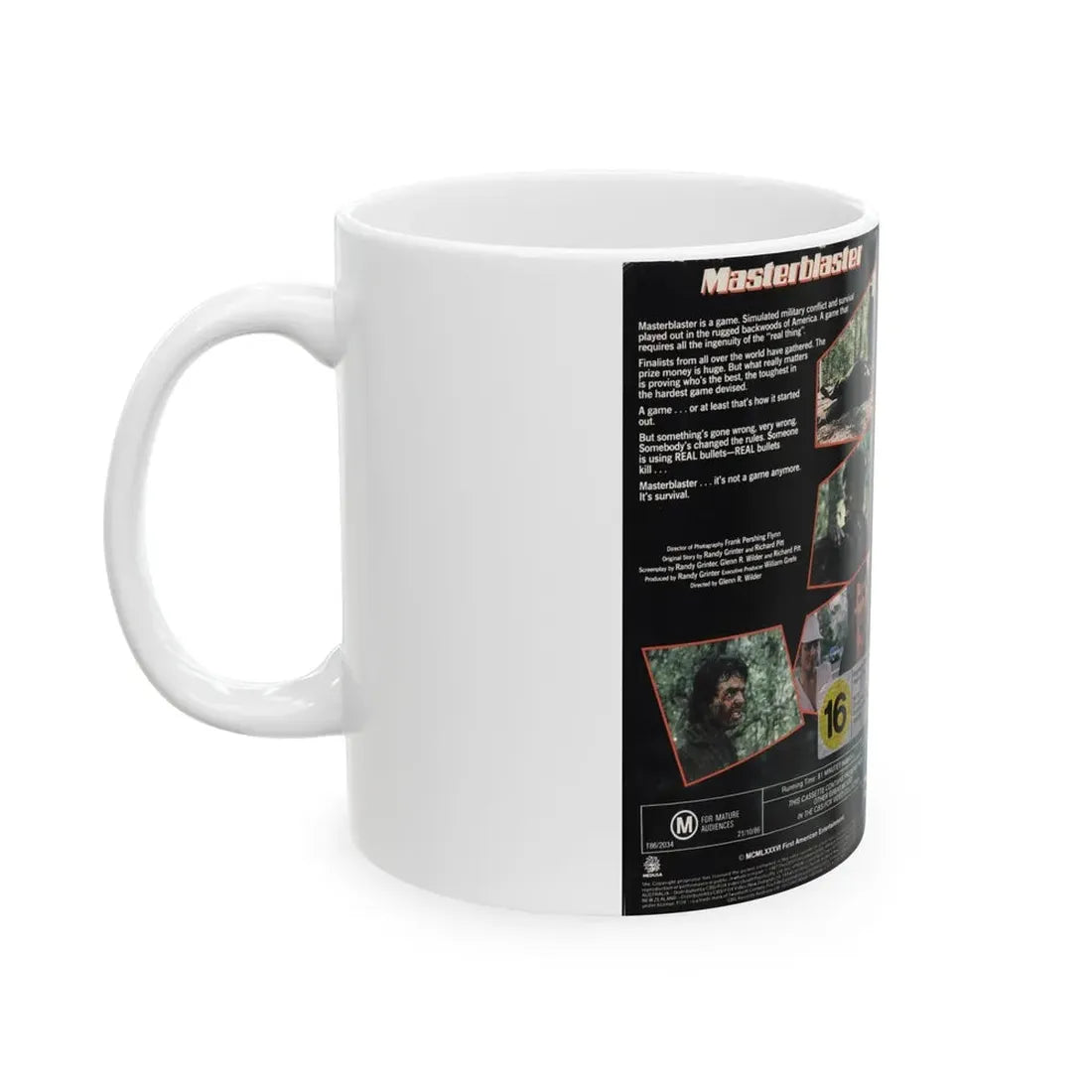 MASTER BLASTER ACTION (VHS COVER) - White Coffee Mug - Go Mug Yourself