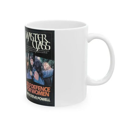 MASTER CLASS SELF DEFENCE FOR WOMEN WITH STEVE POWELL (VHS COVER) - White Coffee Mug - Go Mug Yourself