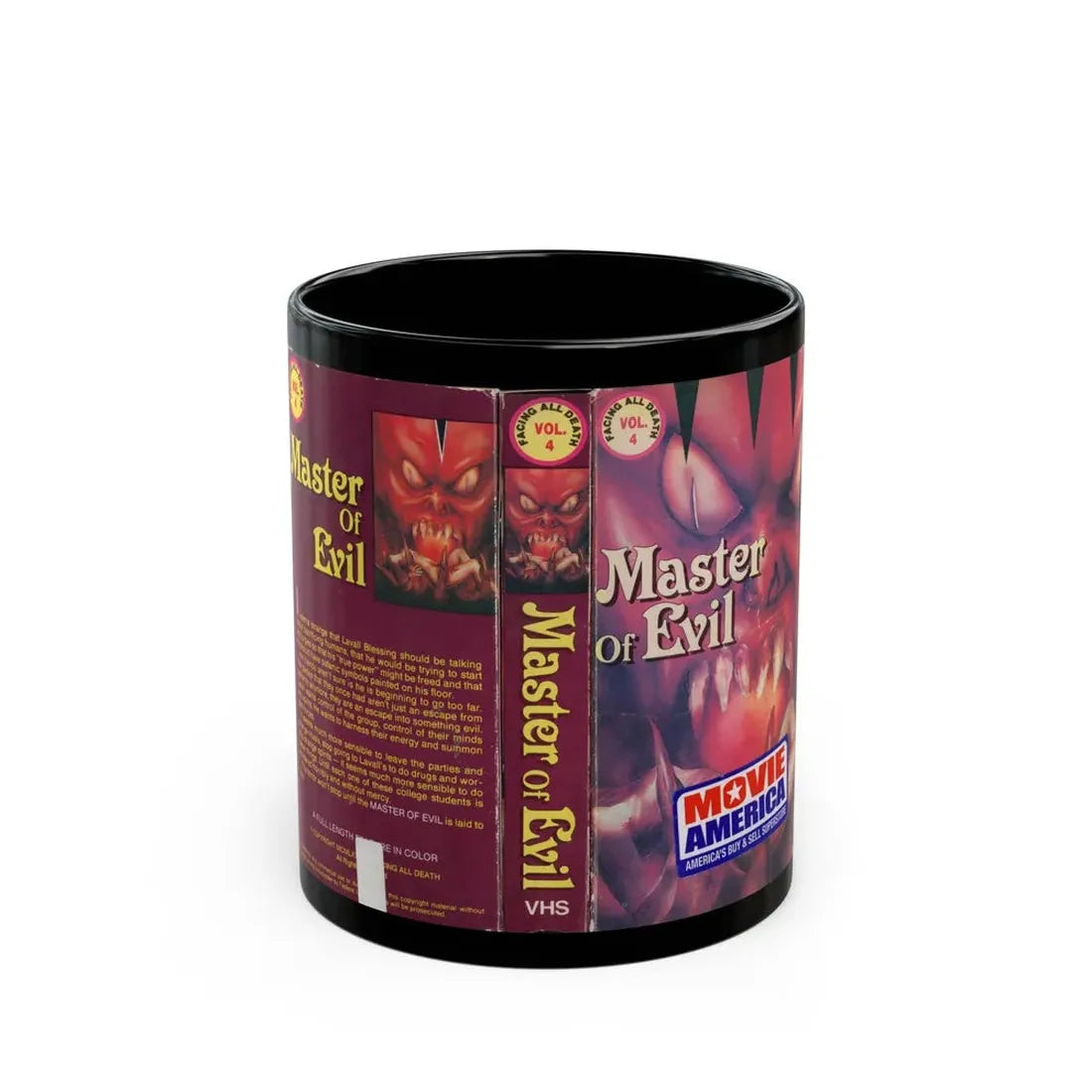 MASTER OF EVIL (VHS COVER) - Black Coffee Mug 11oz - Go Mug Yourself