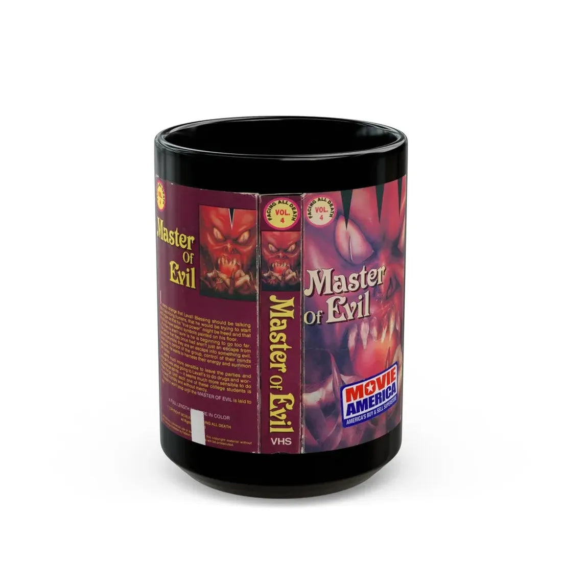 MASTER OF EVIL (VHS COVER) - Black Coffee Mug 15oz - Go Mug Yourself