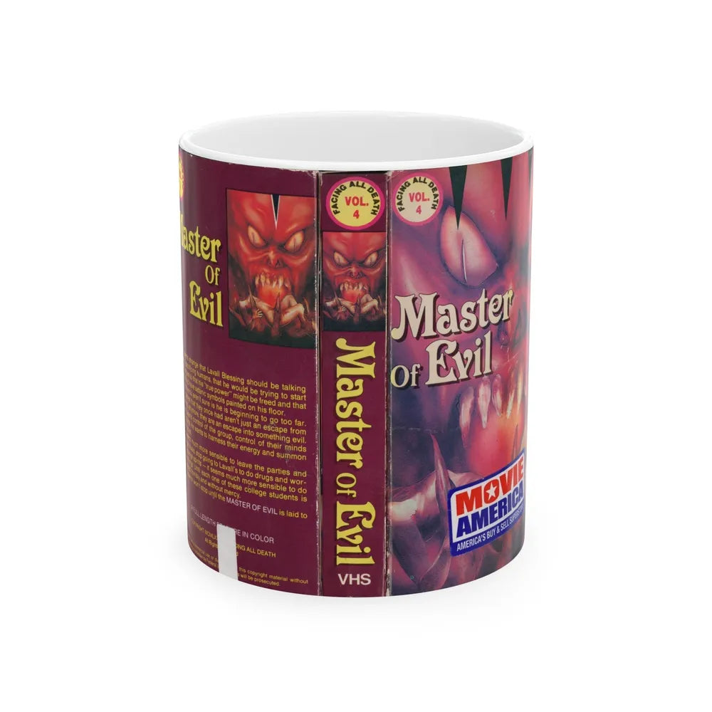 MASTER OF EVIL (VHS COVER) - White Coffee Mug-11oz-Go Mug Yourself