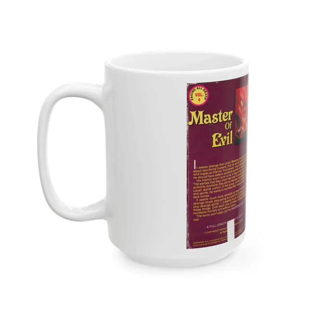 MASTER OF EVIL (VHS COVER) - White Coffee Mug - Go Mug Yourself