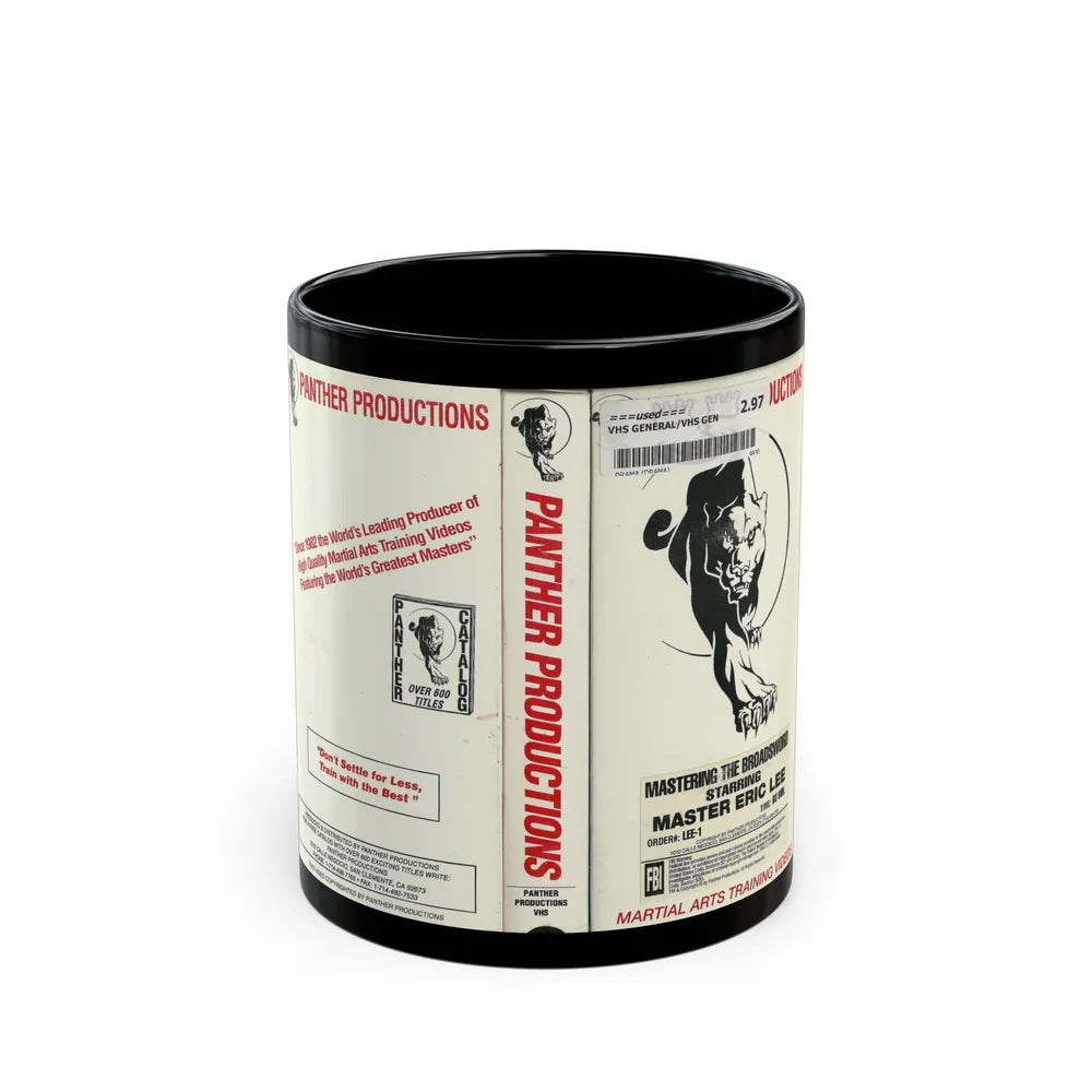 MASTERING THE BROADSWORD STARRING MASTER ERIC LEE (VHS COVER) - Black Coffee Mug-11oz-Go Mug Yourself