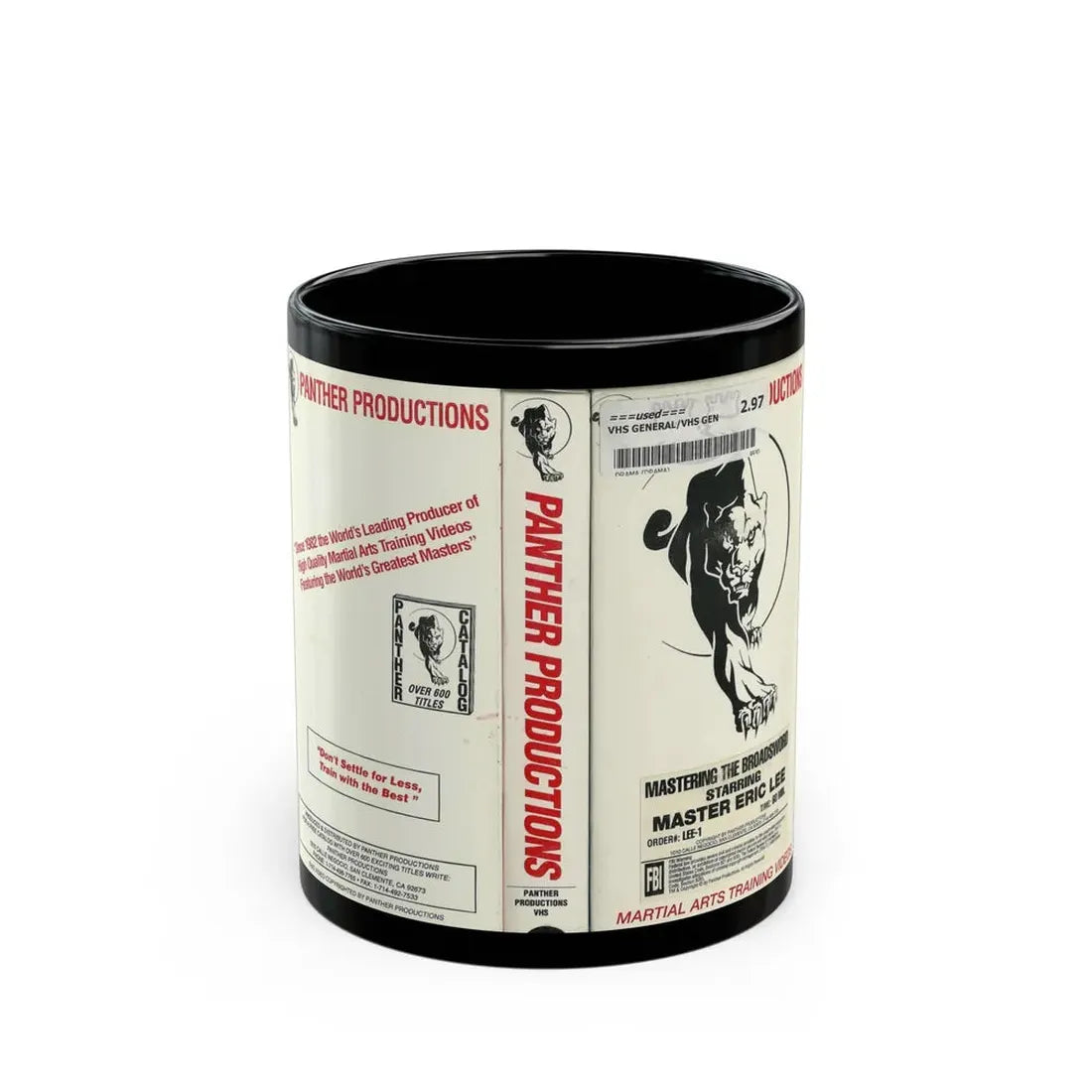MASTERING THE BROADSWORD STARRING MASTER ERIC LEE (VHS COVER) - Black Coffee Mug 11oz - Go Mug Yourself