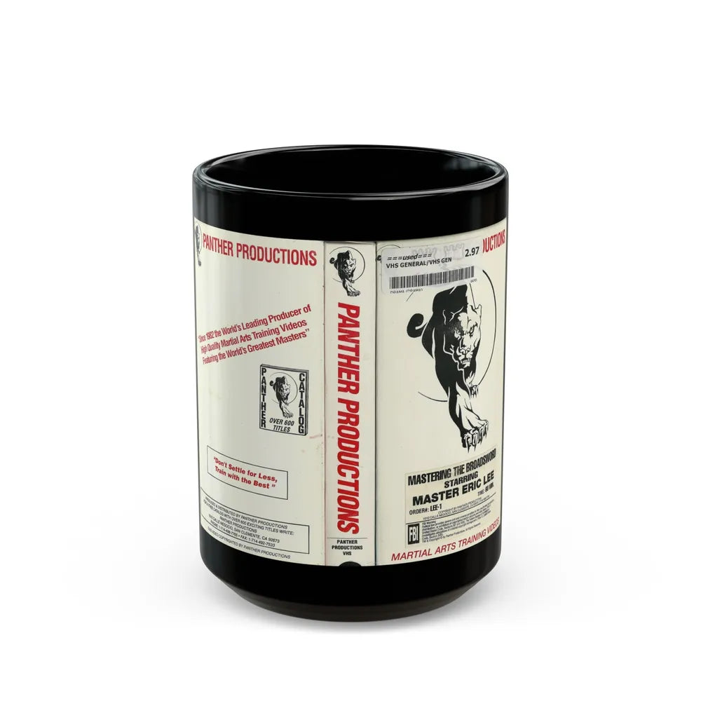 MASTERING THE BROADSWORD STARRING MASTER ERIC LEE (VHS COVER) - Black Coffee Mug-15oz-Go Mug Yourself