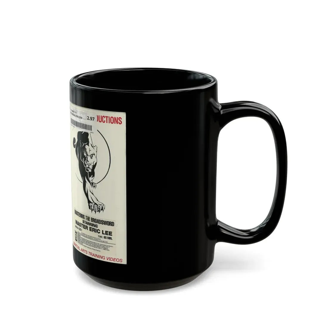 MASTERING THE BROADSWORD STARRING MASTER ERIC LEE (VHS COVER) - Black Coffee Mug - Go Mug Yourself