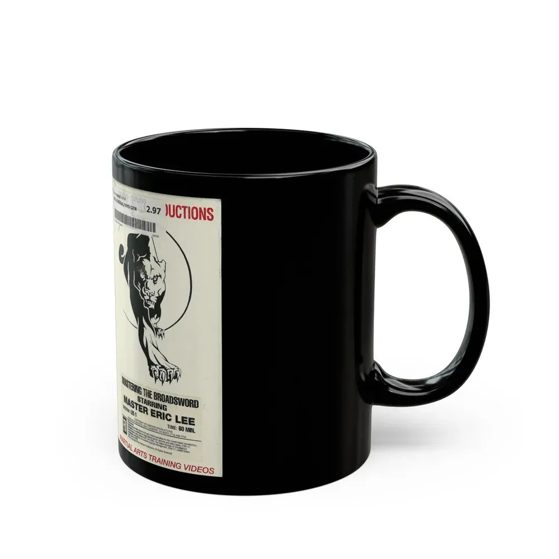 MASTERING THE BROADSWORD STARRING MASTER ERIC LEE (VHS COVER) - Black Coffee Mug - Go Mug Yourself