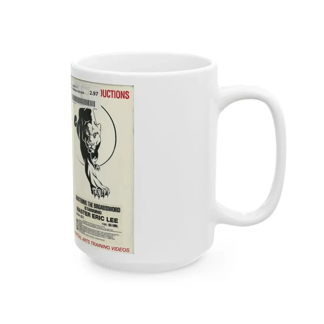 MASTERING THE BROADSWORD STARRING MASTER ERIC LEE (VHS COVER) - White Coffee Mug - Go Mug Yourself
