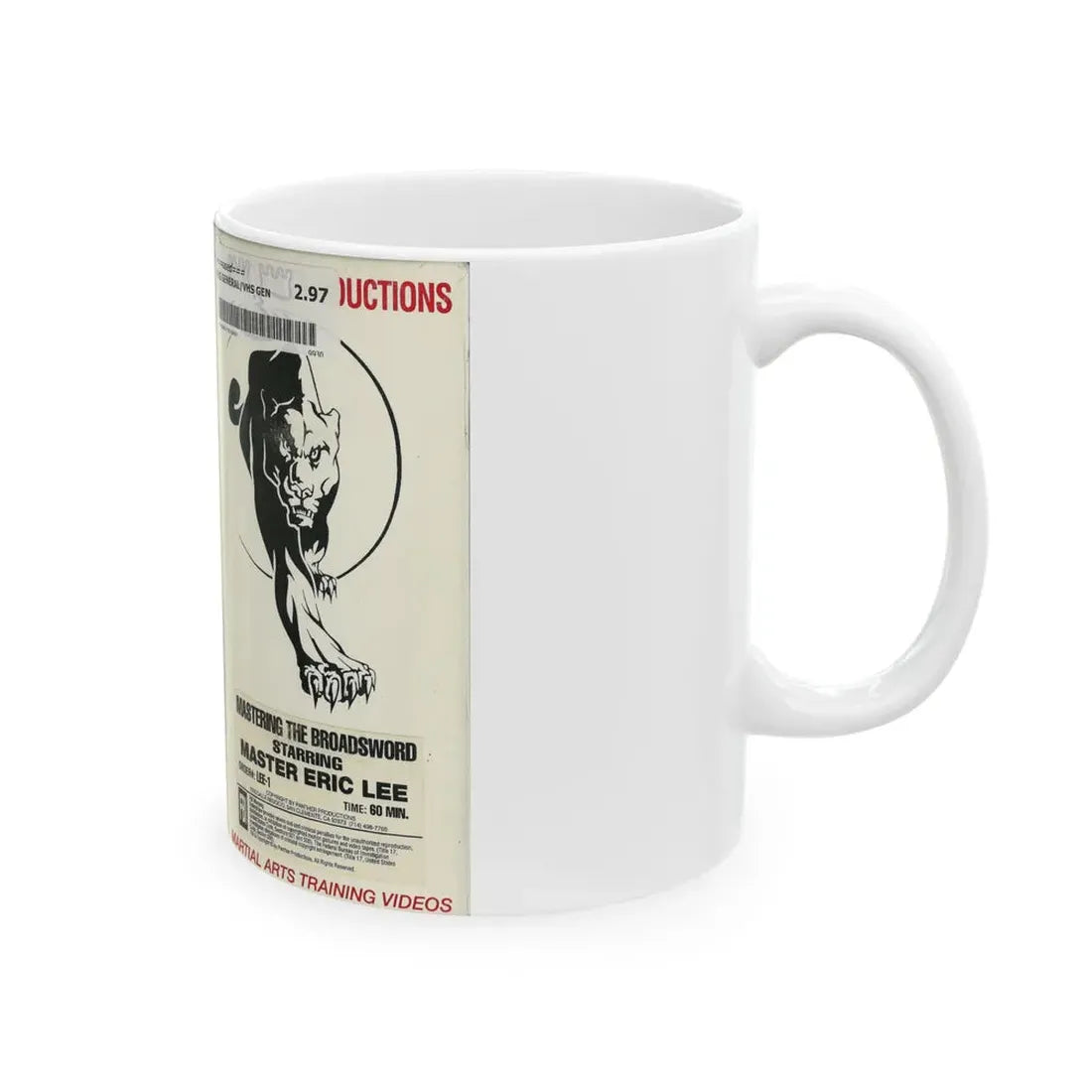 MASTERING THE BROADSWORD STARRING MASTER ERIC LEE (VHS COVER) - White Coffee Mug - Go Mug Yourself