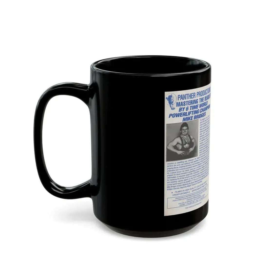 MASTERING THE DEADLIFT PANTHER PRODUCTIONS (VHS COVER) - Black Coffee Mug - Go Mug Yourself