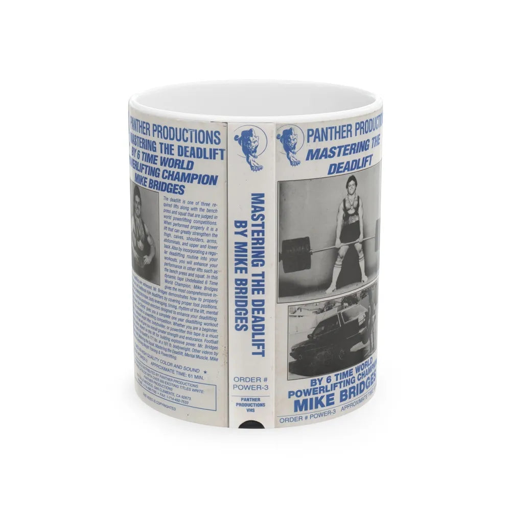 MASTERING THE DEADLIFT PANTHER PRODUCTIONS (VHS COVER) - White Coffee Mug-11oz-Go Mug Yourself