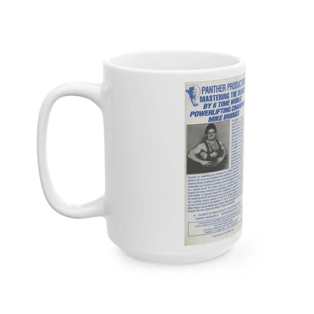 MASTERING THE DEADLIFT PANTHER PRODUCTIONS (VHS COVER) - White Coffee Mug - Go Mug Yourself