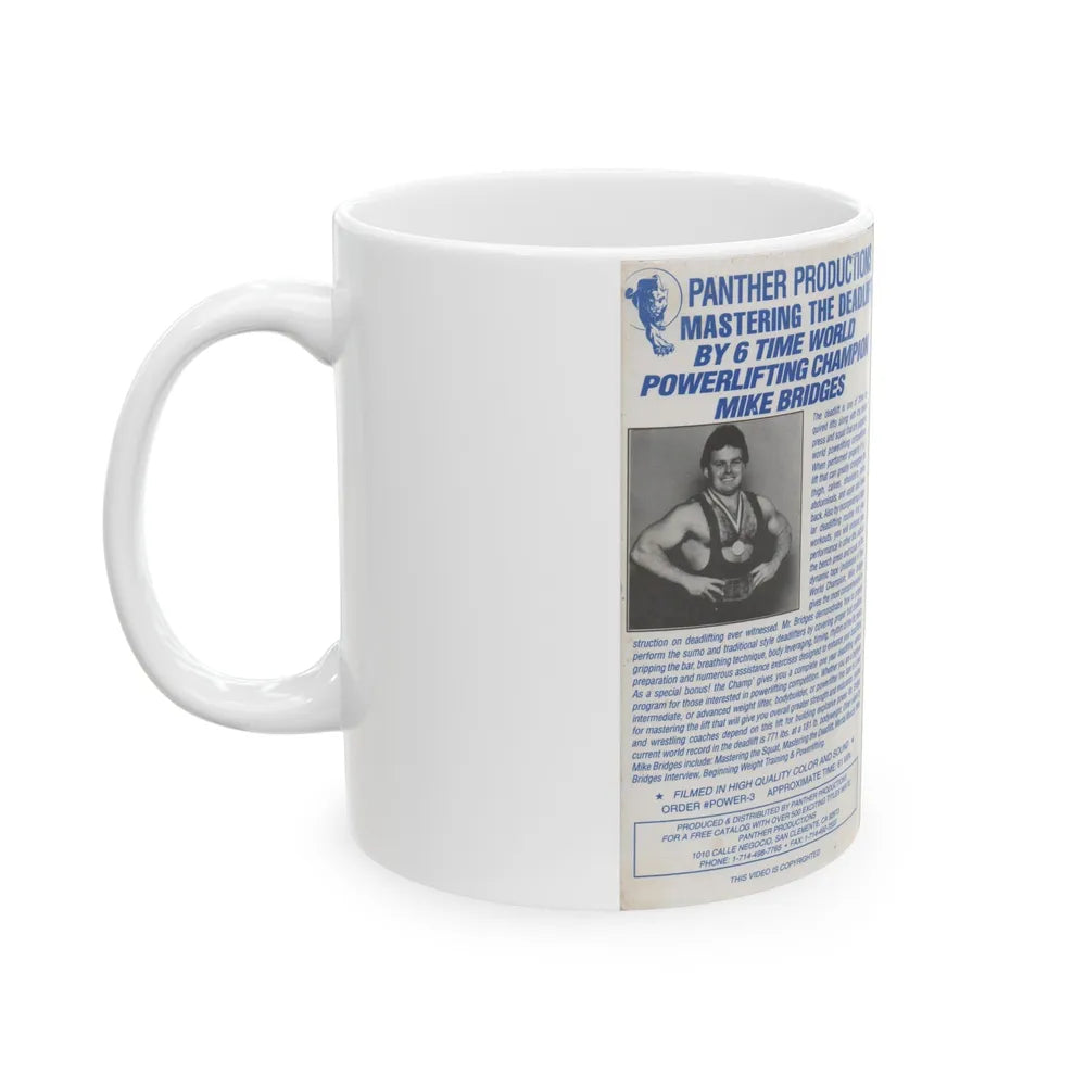 MASTERING THE DEADLIFT PANTHER PRODUCTIONS (VHS COVER) - White Coffee Mug-Go Mug Yourself