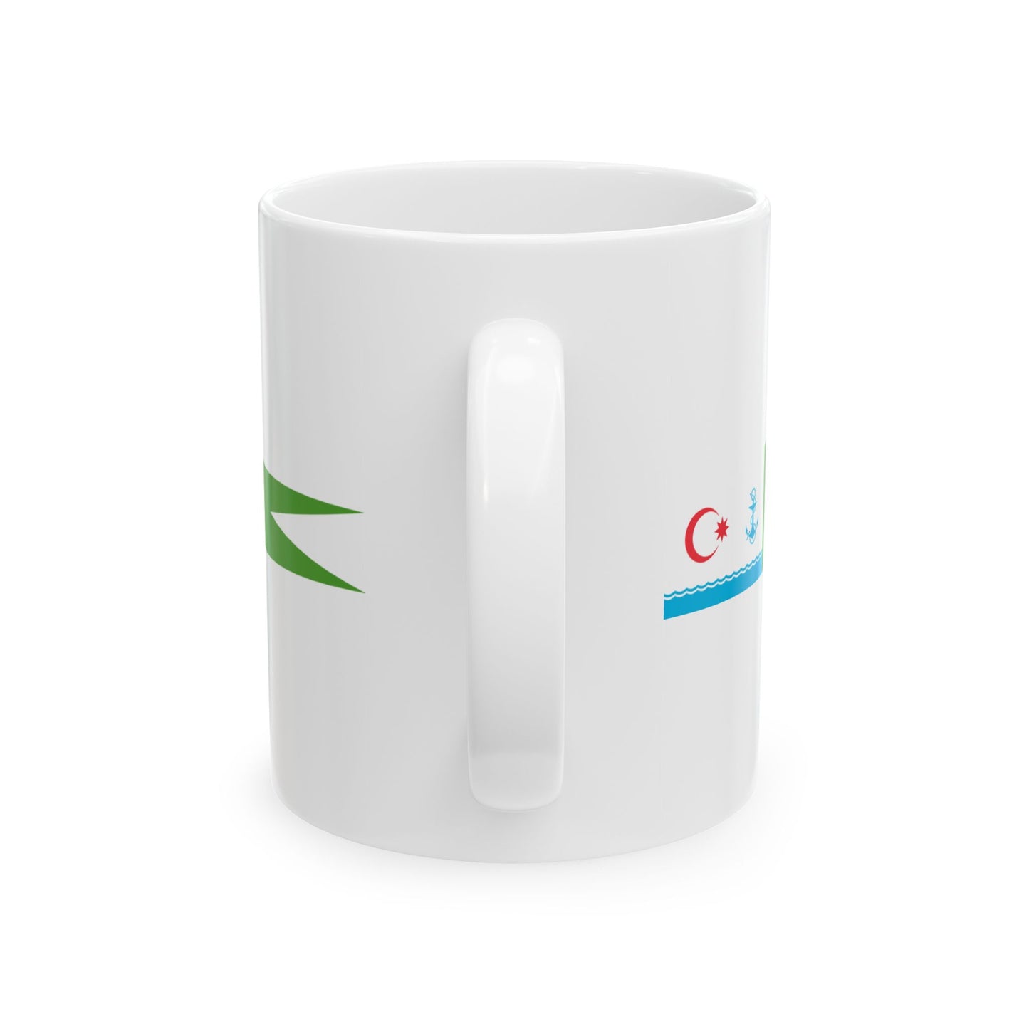 Masthead Pennant of the Azerbaijan Border patrol vessels (Azerbaijan) White Coffee Mug-Go Mug Yourself