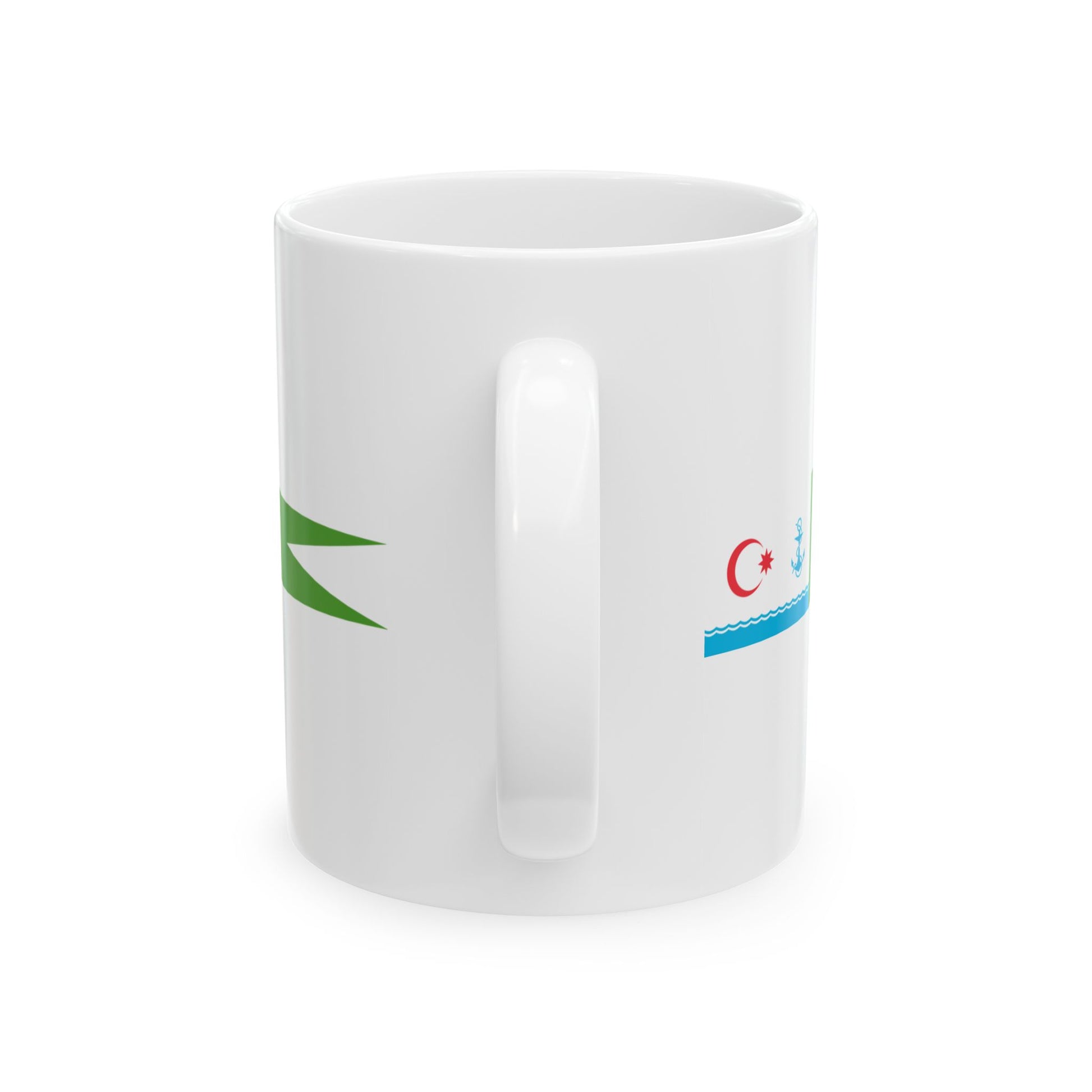 Masthead Pennant of the Azerbaijan Border patrol vessels (Azerbaijan) White Coffee Mug-Go Mug Yourself
