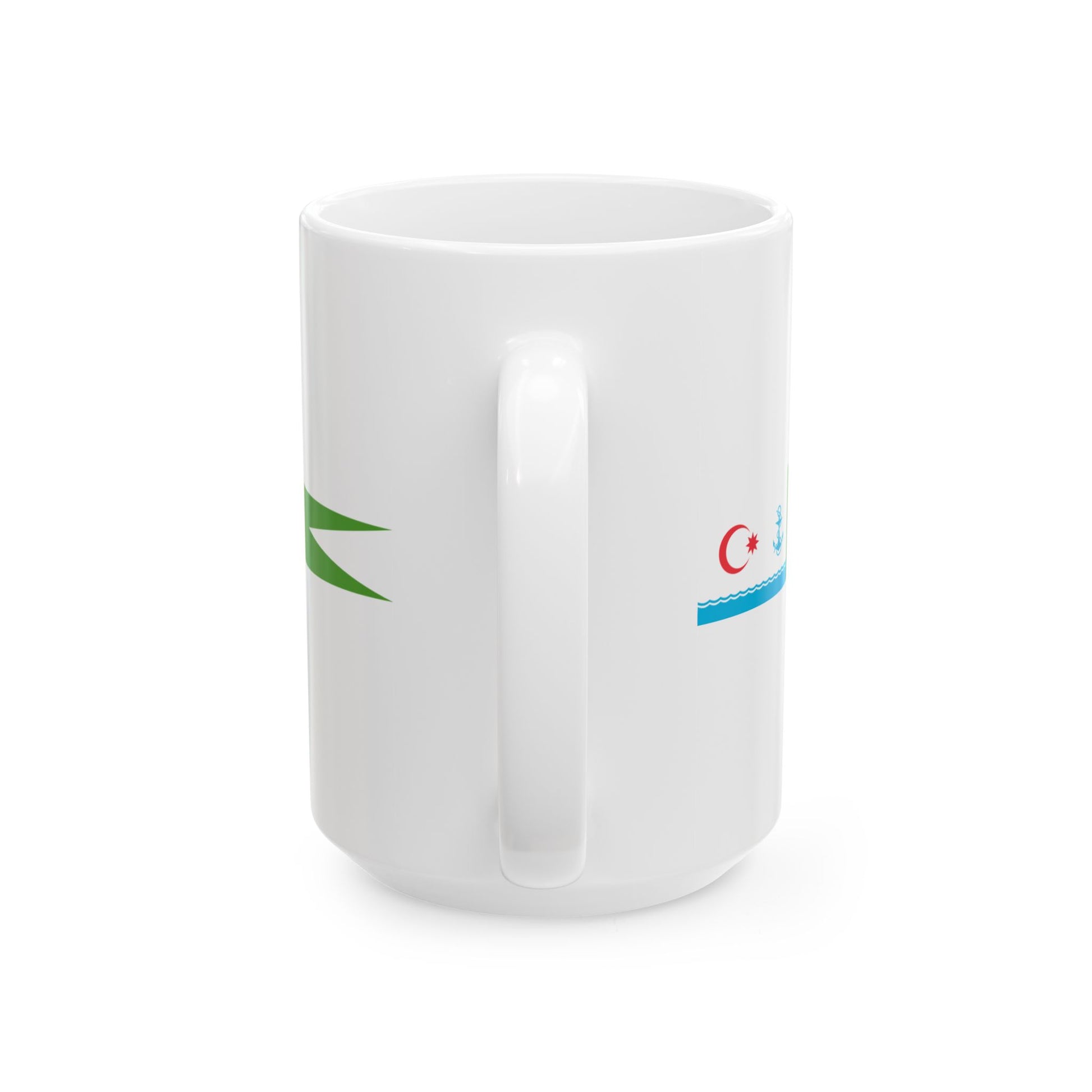 Masthead Pennant of the Azerbaijan Border patrol vessels (Azerbaijan) White Coffee Mug-Go Mug Yourself