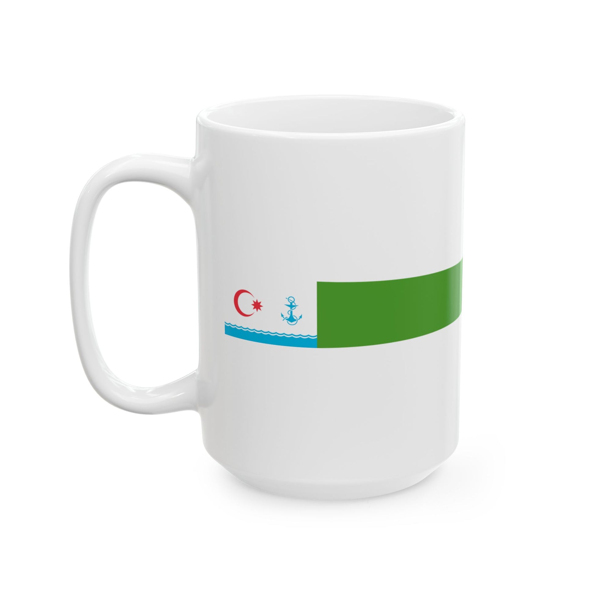 Masthead Pennant of the Azerbaijan Border patrol vessels (Azerbaijan) White Coffee Mug-Go Mug Yourself