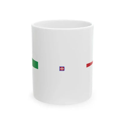 Masthead pennant of the Kingdom of Italy without crown (Italy) White Coffee Mug 11oz - Go Mug Yourself