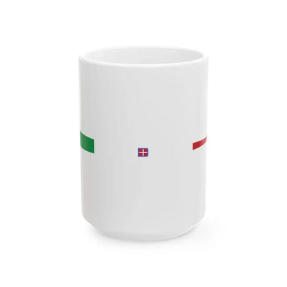 Masthead pennant of the Kingdom of Italy without crown (Italy) White Coffee Mug 15oz - Go Mug Yourself