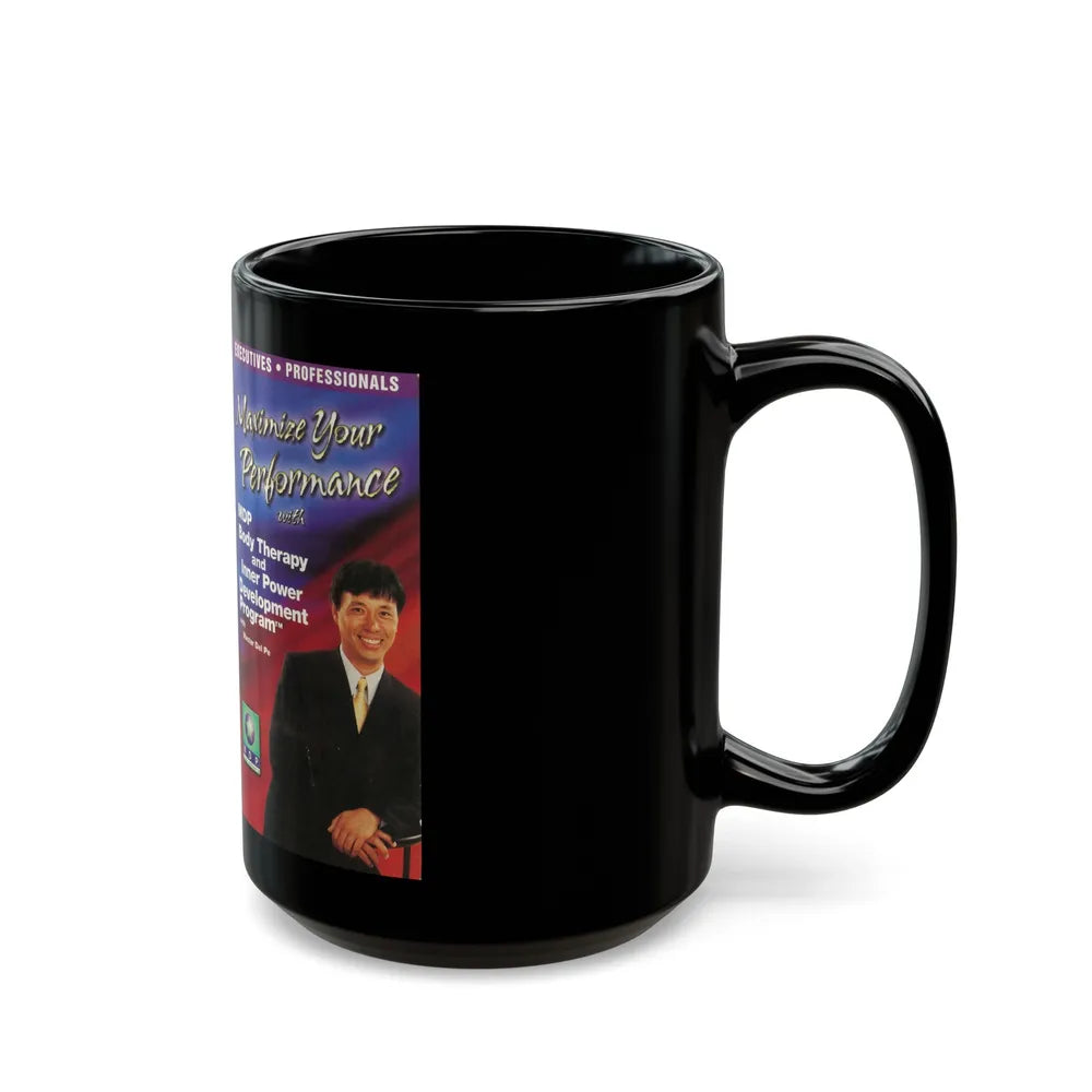 MAXIMIZE YOUR PERFORMANCE WITH MDP BODY THERAPY (VHS COVER) - Black Coffee Mug-Go Mug Yourself