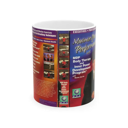 MAXIMIZE YOUR PERFORMANCE WITH MDP BODY THERAPY (VHS COVER) - White Coffee Mug 11oz - Go Mug Yourself