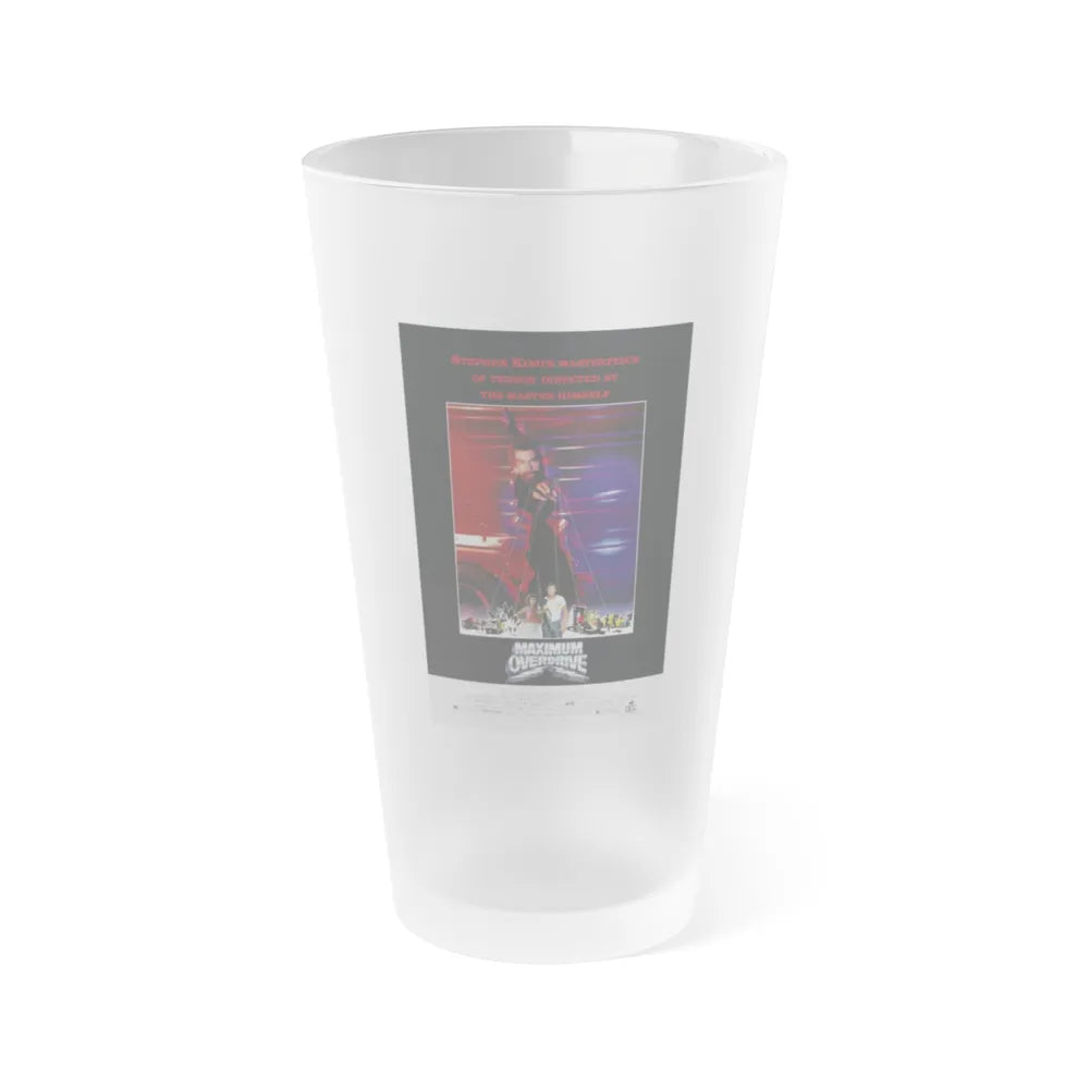 MAXIMUM OVERDRIVE 1986 Movie Poster - Frosted Pint Glass 16oz-16oz-Frosted-Go Mug Yourself