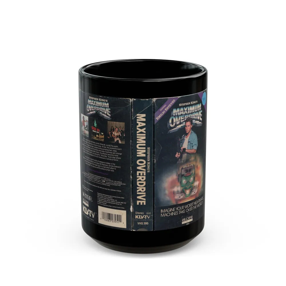 MAXIMUM OVERDRIVE (VHS COVER) - Black Coffee Mug-15oz-Go Mug Yourself