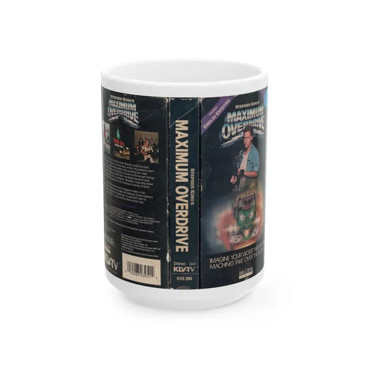 MAXIMUM OVERDRIVE (VHS COVER) - White Coffee Mug 15oz - Go Mug Yourself