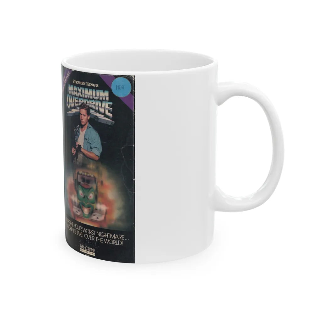 MAXIMUM OVERDRIVE (VHS COVER) - White Coffee Mug-Go Mug Yourself